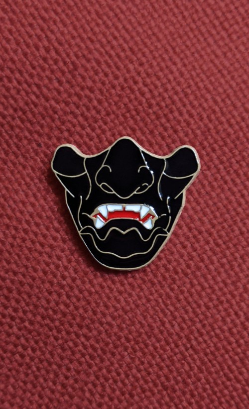 Image of the Mask enamel pin from our Ghost of Tsushima collection