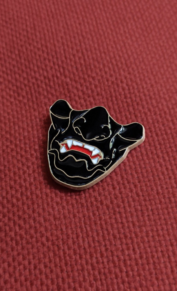Image of the Mask enamel pin from our Ghost of Tsushima collection