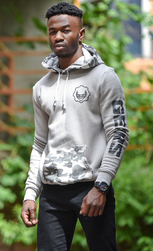Model wearing the Gears Forever hoodie from our Gears of War collection