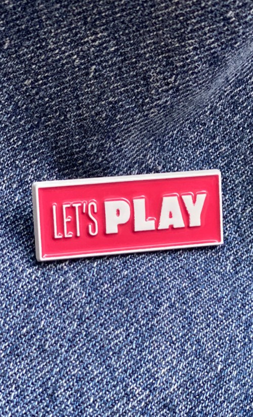 Image of the Let's Play Enamel pin from our Eurogamer collection