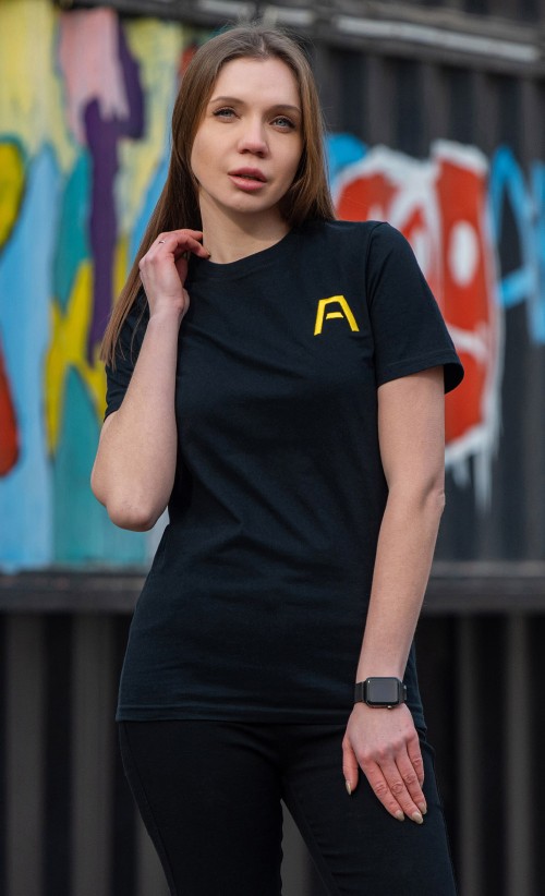 Model wearing the Astra T-Shirt from our Returnal collection