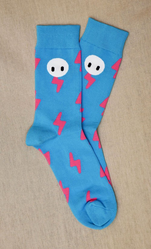 Image of the Lightning Bean Socks from our Fall Guys collection