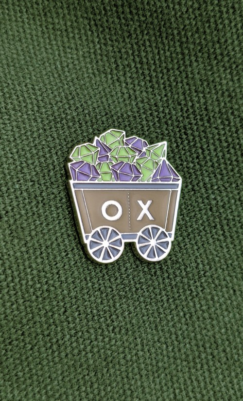 Image of the Down the Video Mines Enamel Pin from our Outside Xbox / Outside Xtra collection