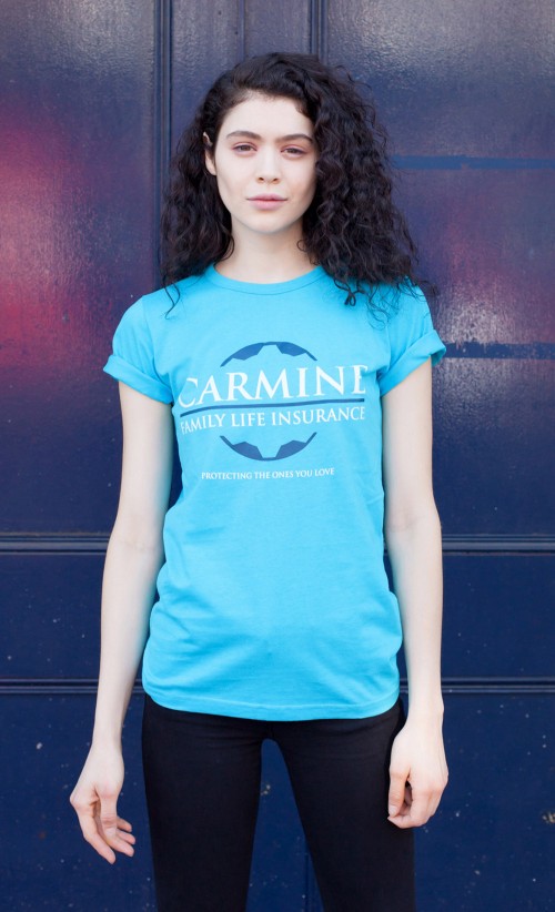 Model wearing the Carmine Insurance T-Shirt from our Gears of War collection