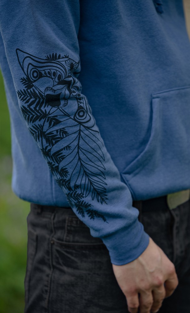 Close up detail on the arm print of the Ellie Winter hoodie from our The Last of Us collection