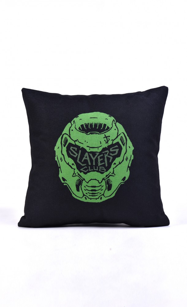 Image of the Doom Slayer cushion cover from our DOOM collection