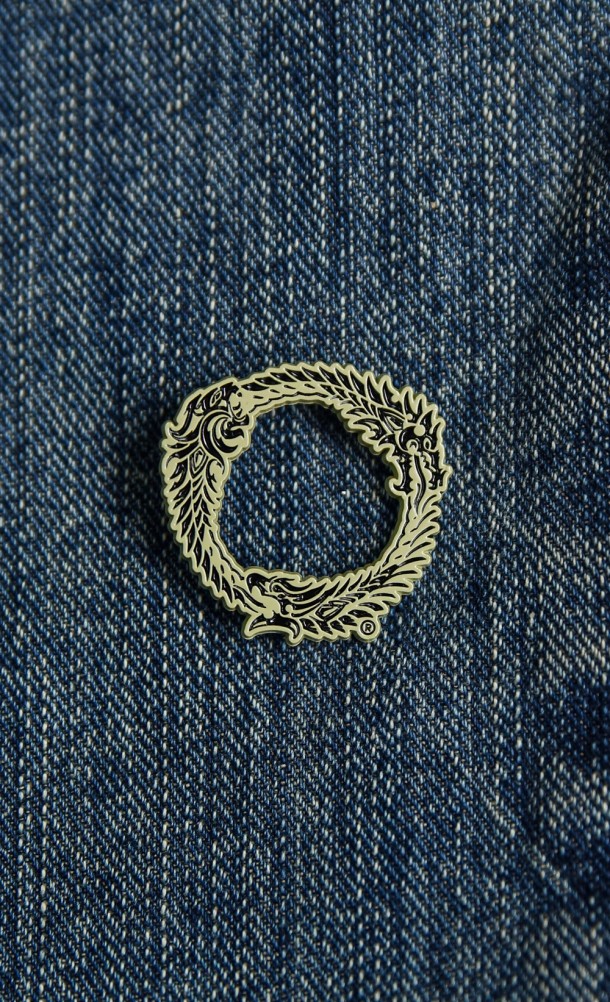 Image of the Ouroboros Enamel pin from our The Elder Scrolls collection
