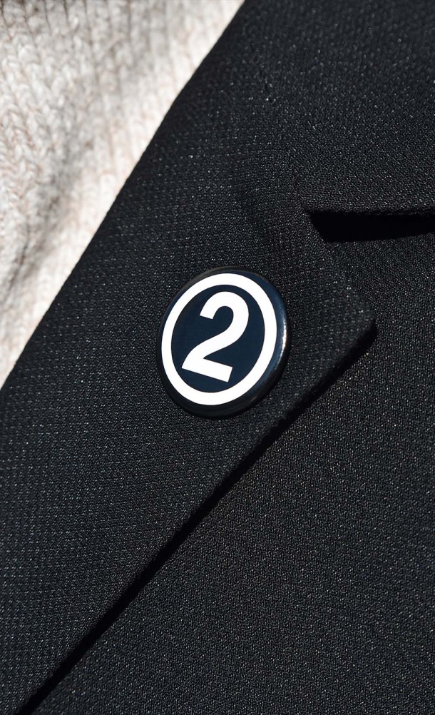 Close up detail on the lapel of the Shujin Academy Blazer from our Persona 5 collection