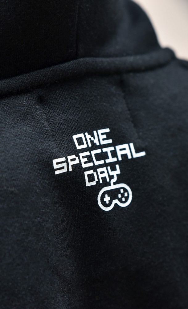 Close up detail on the back print of the OSD 2020 Hoodie from our Special Effect collection