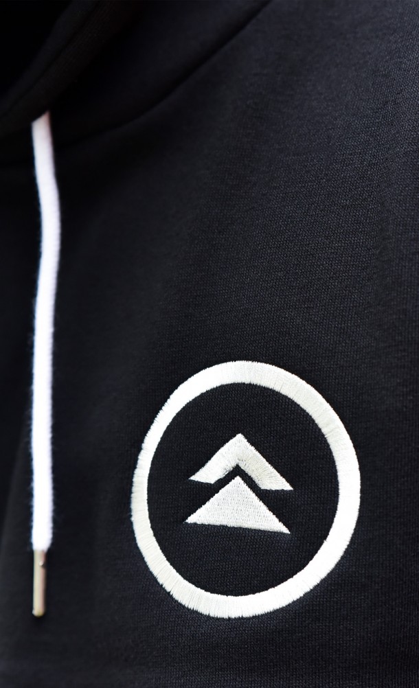 Close up detail on the front print of the GHOST hoodie from our Ghost of Tsushima collection