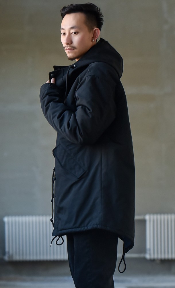 Model wearing the PlayStation Parka jacket from our PlayStation collection