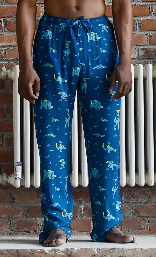 Model wearing the Machine Pattern PJ Bottoms from our Horizon Forbidden West collection