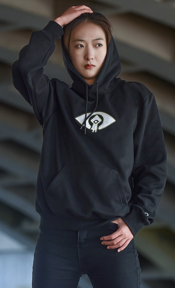 Model wearing the Six Hoodie from our Little Nightmares collection