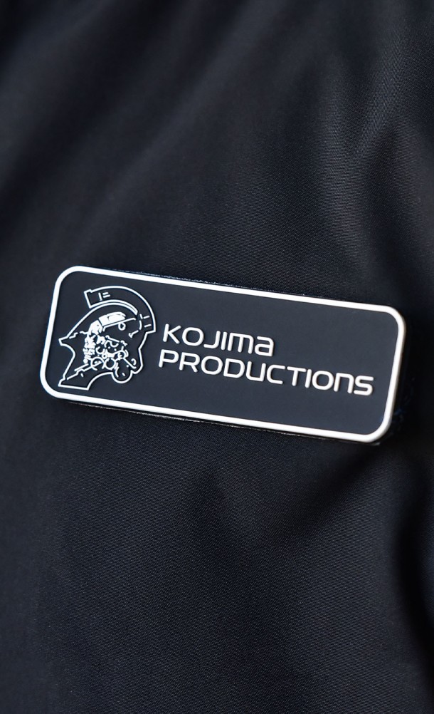 Close up detail on badge 2 of the Hideo Kojima Bomber jacket from our Kojima Productions collection
