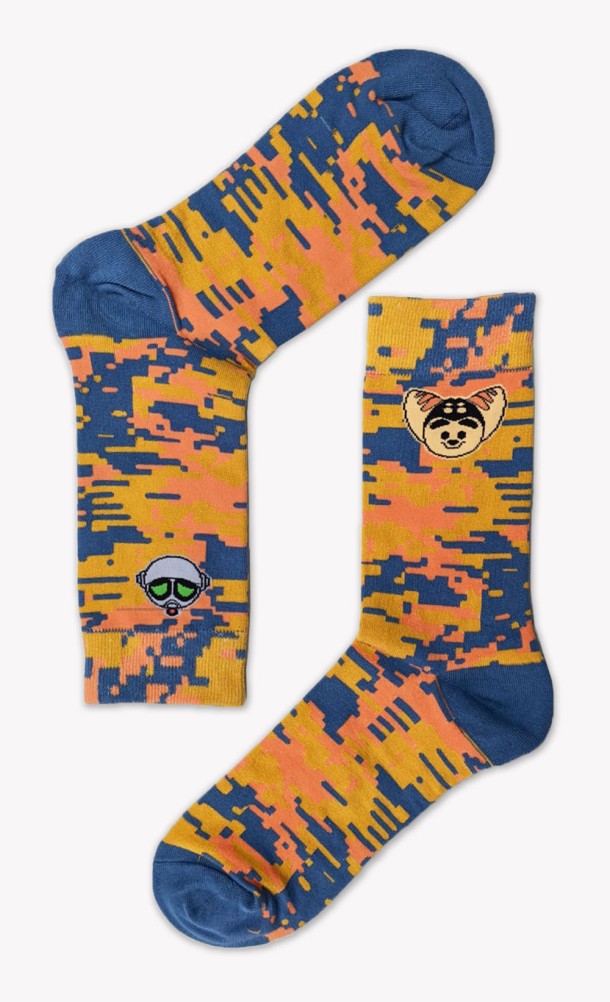 Image of the Ratchet & Clank Pixel socks from our Ratchet and Clank collection