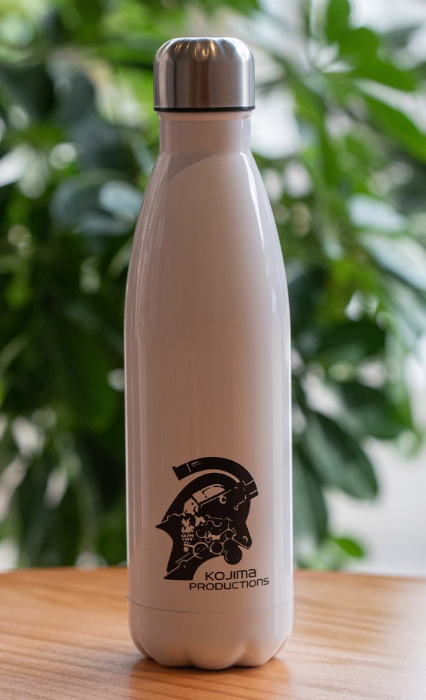 Image of the Kojima Productions Water Bottle in white from our Kojima Productions collection