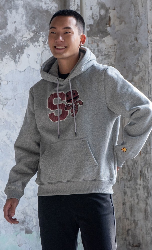 Model wearing the Sackboy Hoodie from our Sackboy collection