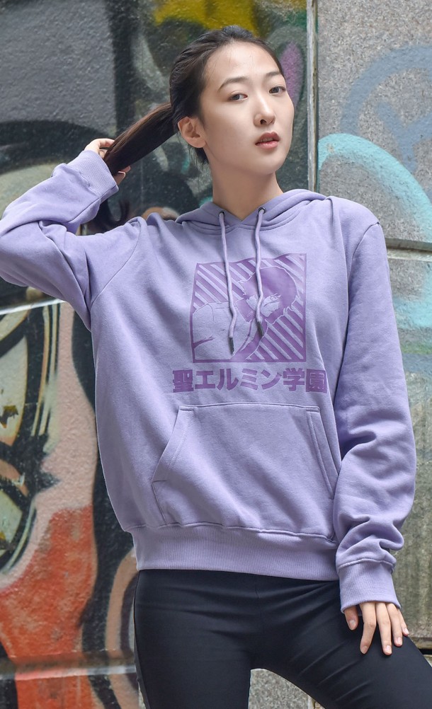 Model wearing the Persona 1 Hoodie from our Persona 25th Anniversary collection