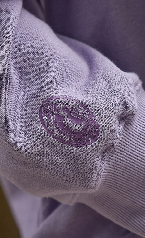 Close up detail on the arm print of the Persona 1 Hoodie from our Persona 25th Anniversary collection