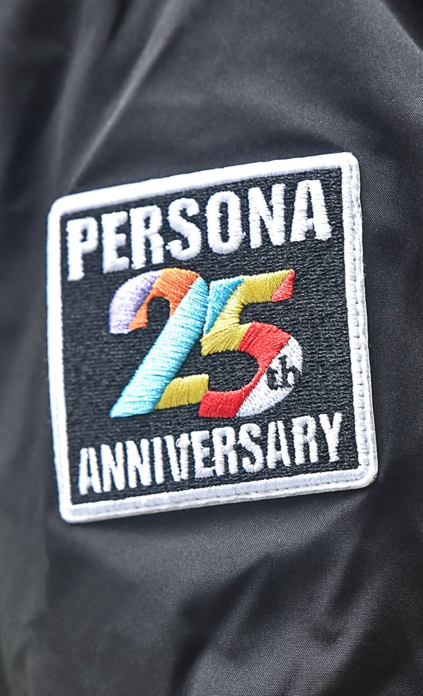 Close up detail on the arm patch of the Persona 25th Anniversary Bomber jacket from our Persona 25th Anniversary collection