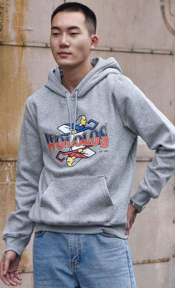 Model wearing the Team Wololos hoodie from our Age of Empires collection
