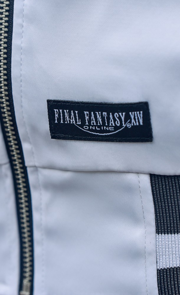 Close up detail on the patch of the FFXIV Endwalker Paladin Jacket from our Final Fantasy XIV collection