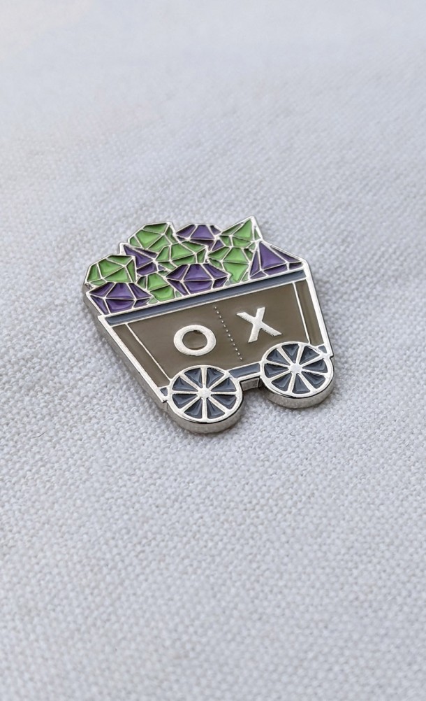 Image of the Down the Video Mines Enamel Pin from our Outside Xbox / Outside Xtra collection