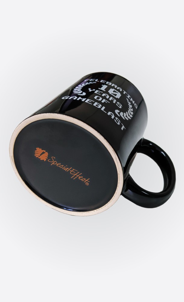 Close up detail on the bottom of the GameBlast 10 Mug from our Special Effect collection