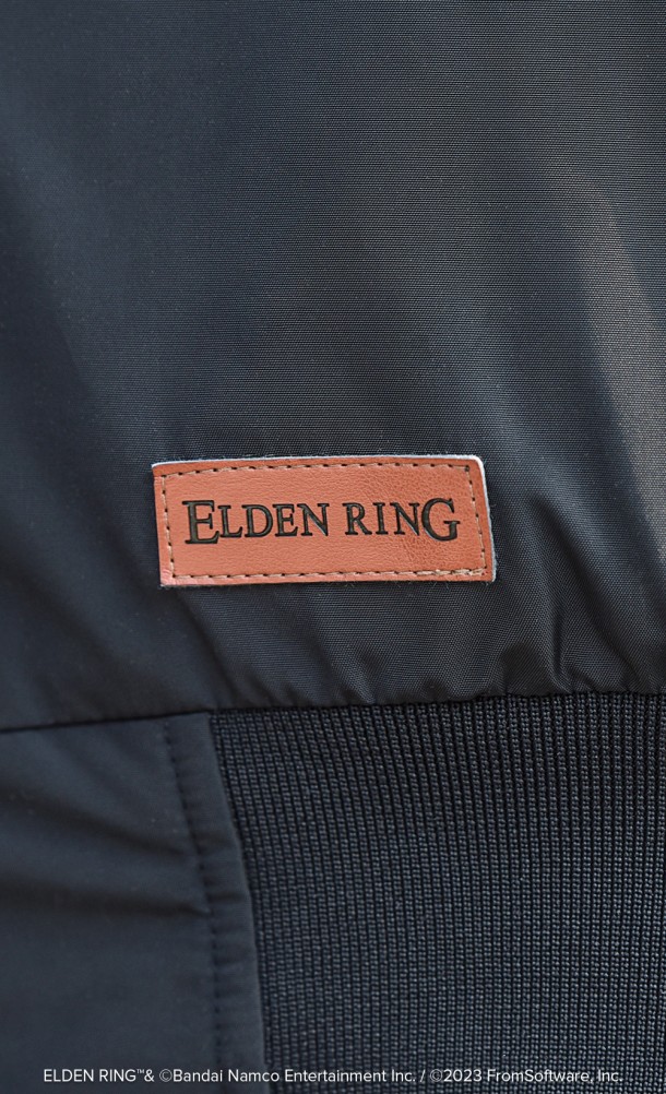 Close up detail on the logo patch on the Tarnished Bomber jacket from our Elden Ring collection