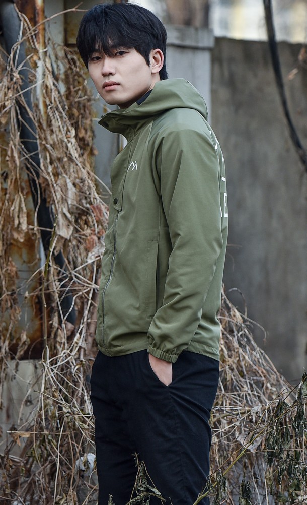 Model wearing New Heights Weatherproof jacket from our Horizon Call of the mountain collection