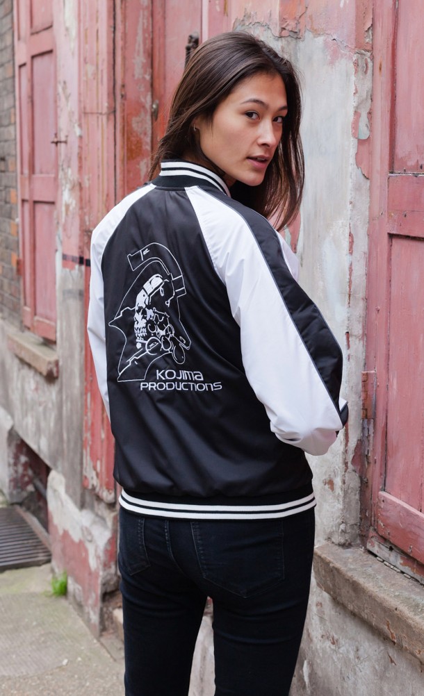 Model wearing the Hideo Souvenir jacket from our Kojima Productions collection