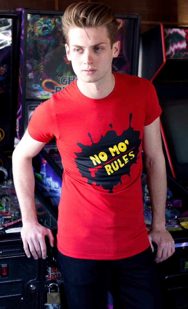 Model wearing the No Mo Rules T-Shirt from our Persona 5 collection