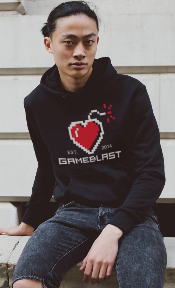 Model wearing the GameBlast 19 hoodie from our Special Effect collection